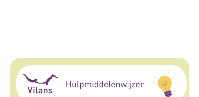 Een banner, afbeelding van de Vilans Hulpmiddelenwijzer voor op het intranet. 