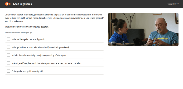 Een voorbeeld van een vraag uit de quiz.
