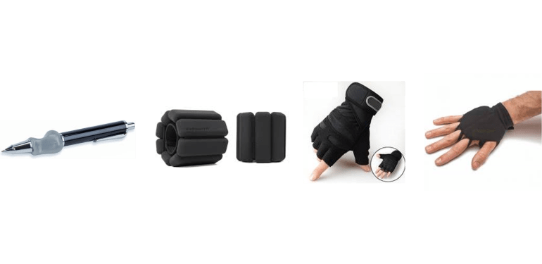 Verzwaarde pen, verzwaarde polsband, verzwaarde handschoen, HandiThings handgewicht.