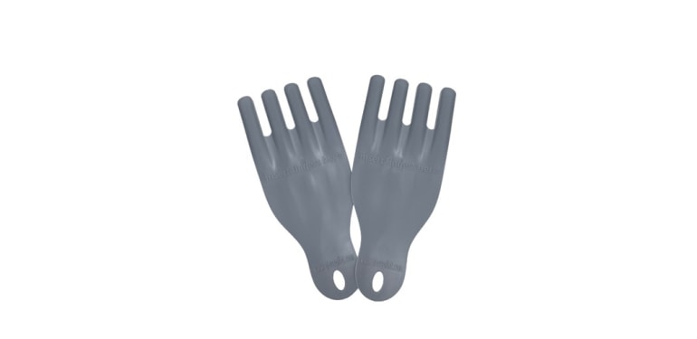 Hulpmiddel glove pilot van Active hands voor het aantrekken van wegwerphandschoenen bij verminderde handfunctie. 