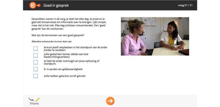 Een voorbeeld van een vraag uit de quiz.